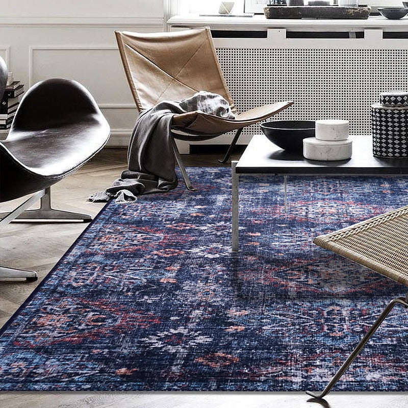 Moroccan Style Taavita Carpet Multicolored Polyester Carpet Non-Slip Pet-Friendly Machine Washable for Living Room
