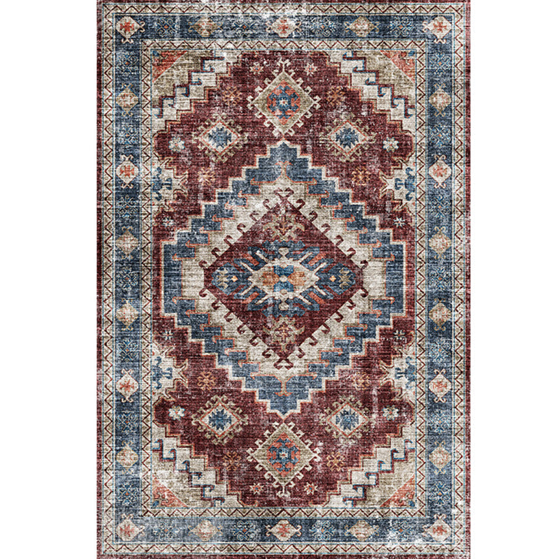 Moroccan Style Print Rug Multicolor Polyester Carpet Anti-Slip Pet Friendly Machine Washable Rug for Family Room Clearhalo 'Area Rug' 'Moroccan' 'Rugs' Rug' 2185519