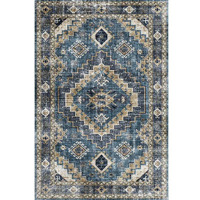 Moroccan Style Taavita Carpet Multicolored Polyester Carpet Non-Slip Pet-Friendly Machine Washable for Living Room