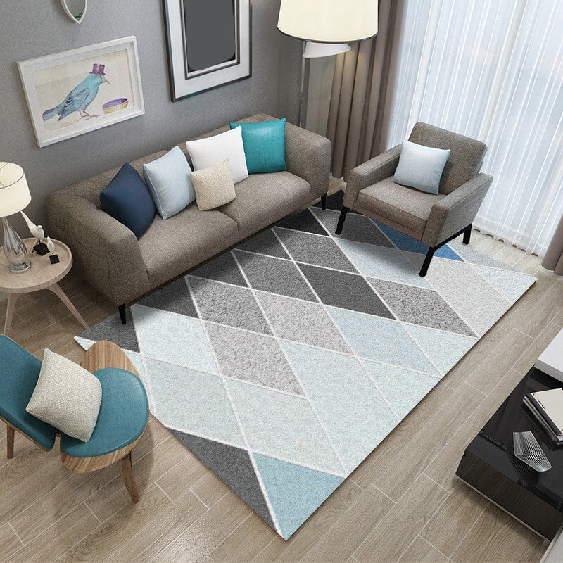Multi Color Nordic Indoor Rug Synthetics Colorblock Abstract Geometric Carpet Non-Slip Washable Pet Friendly Rug for Home Clearhalo 'Area Rug' 'Modern' 'Rugs' Rug' 2199526