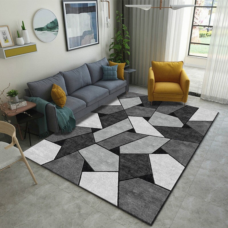 Multi Color Nordic Indoor Rug Synthetics Colorblock Abstract Geometric Carpet Non-Slip Washable Pet Friendly Rug for Home Blue Clearhalo 'Area Rug' 'Modern' 'Rugs' Rug' 2199516