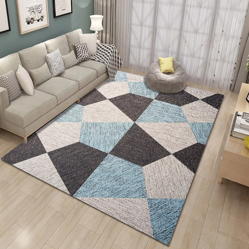 Multi Color Nordic Indoor Rug Synthetics Colorblock Abstract Geometric Carpet Non-Slip Washable Pet Friendly Rug for Home Grey Clearhalo 'Area Rug' 'Modern' 'Rugs' Rug' 2199512