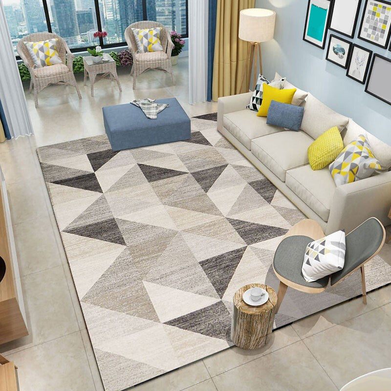 Multi Color Nordic Indoor Rug Synthetics Colorblock Abstract Geometric Carpet Non-Slip Washable Pet Friendly Rug for Home Clearhalo 'Area Rug' 'Modern' 'Rugs' Rug' 2199506