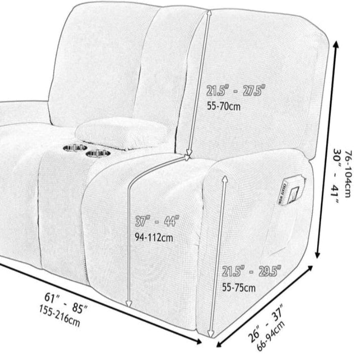 Ultimate Comfort Two-Seater Recliner Protector with Drink Holders