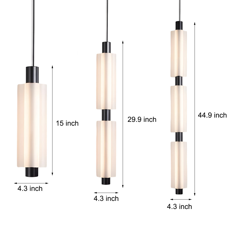 1/2/3 Heads Modern Acrylic Cylinder Pendant Lights: Hanging Lamp in Taavita