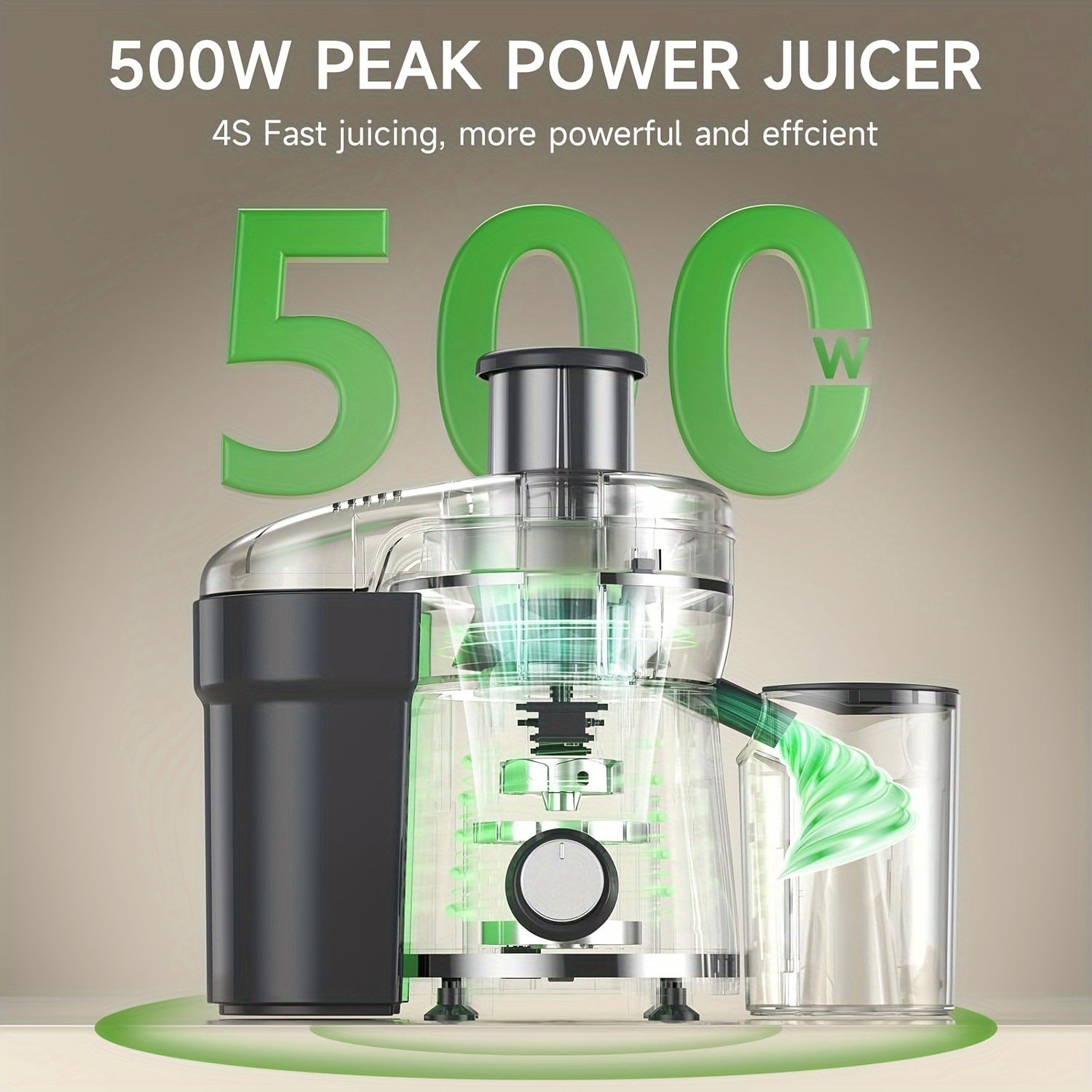 500W Fresh Press Juicer for Fruits & Vegetables – Effortless Cleanup
