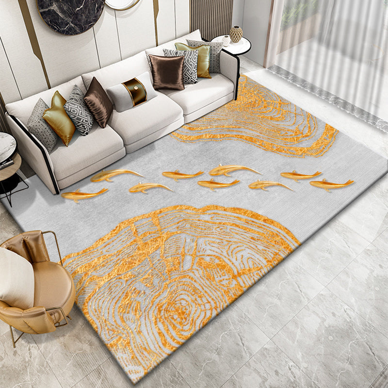 Classic Abstract Rug Multi Color Steampunk Area Carpet Cotton Blend Anti-Slip Backing Easy Care Rug for Living Room Smoke Gray Clearhalo 'Area Rug' 'Rug' 2215334