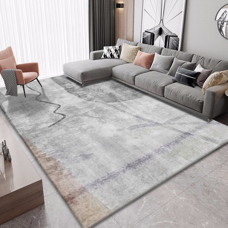 Classic Abstract Rug Multi Color Steampunk Area Carpet Cotton Blend Anti-Slip Backing Easy Care Rug for Living Room Dark Gray Clearhalo 'Area Rug' 'Rug' 2215327