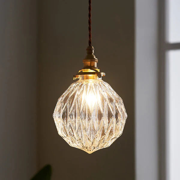 Textured Globe Glass Pendant Light in Industrial Style
