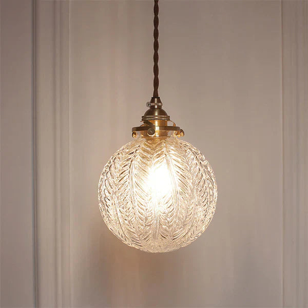 Textured Globe Glass Pendant Light in Industrial Style