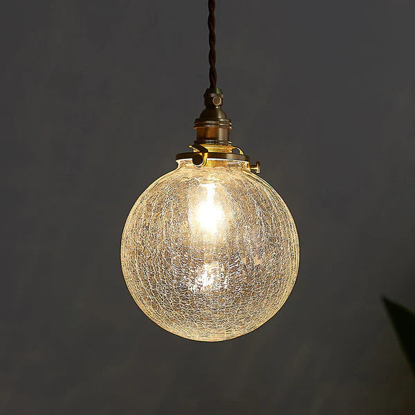 Textured Globe Glass Pendant Light in Industrial Style
