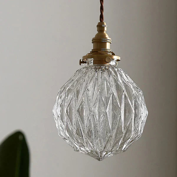 Textured Globe Glass Pendant Light in Industrial Style