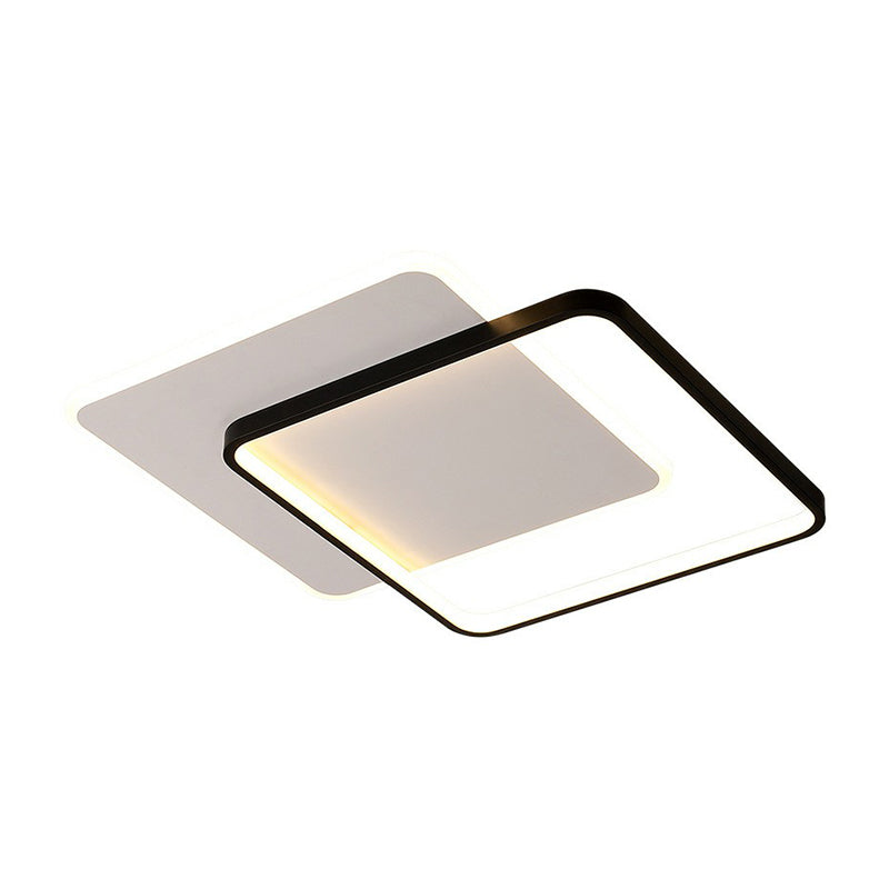 Taavita Contemporary Metal Black Geometrical Flush Ceiling Light LED Flush Mount Lighting Fixture