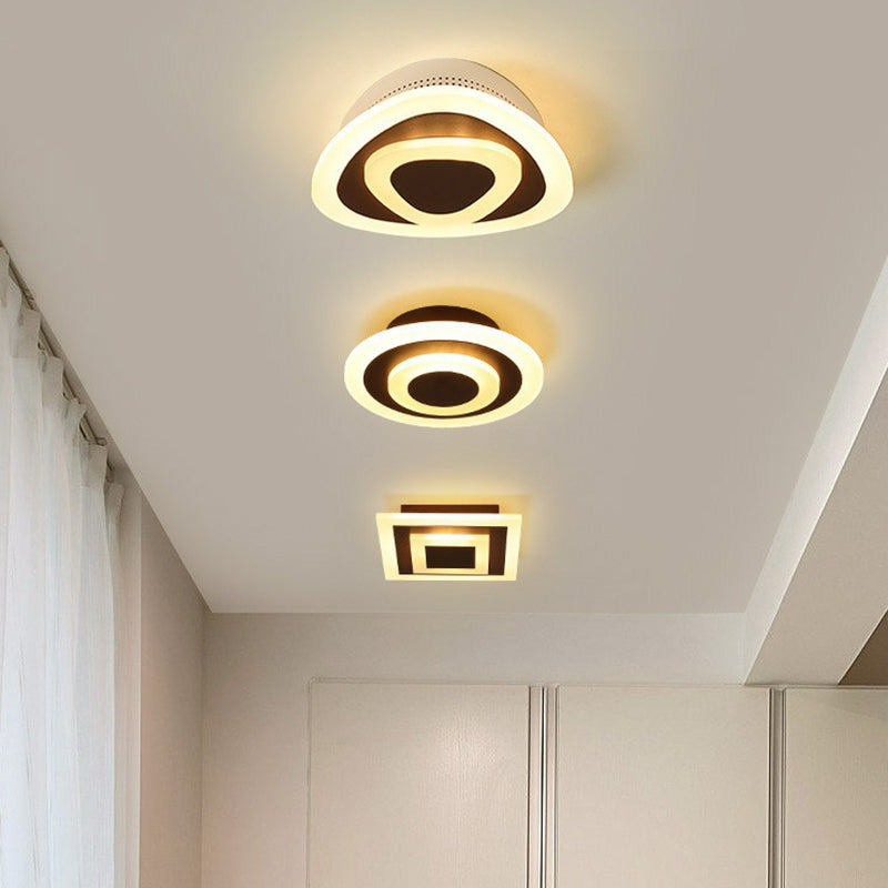 Contemporary Geometric Corridor Flush Ceiling Light Taavita LED Flush Mount Lighting Fixture