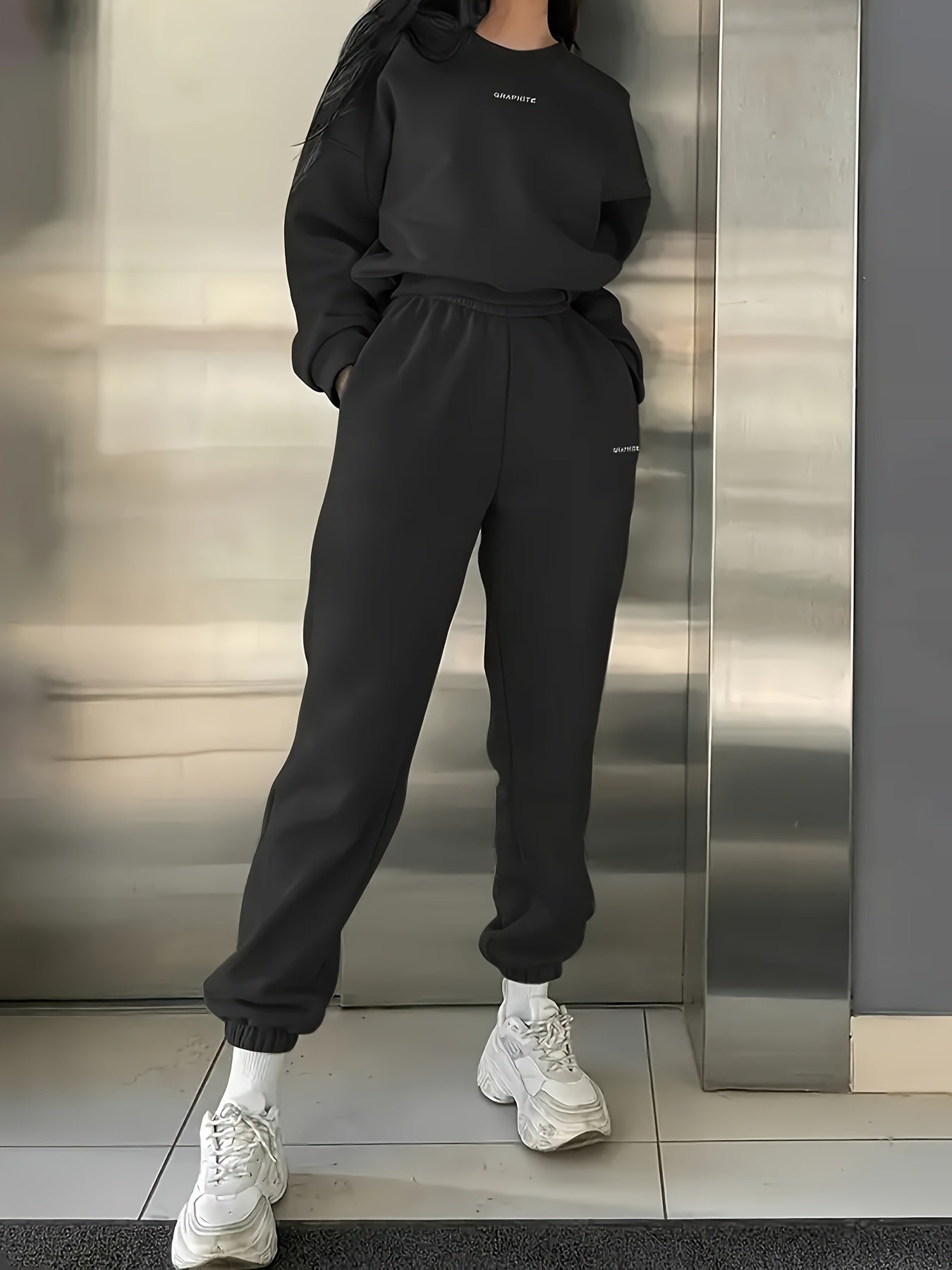 Women's Sweatshirt Set | Stretchy Knit | All-Season Comfort | Polyester