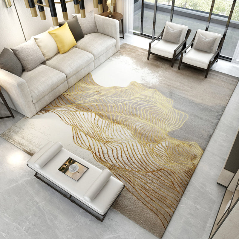 Minimalist Living Room Rug Multi-Color Oriental Pattern Area Carpet Synthetics Pet Friendly Easy Care Rug Gray-Khaki Clearhalo 'Area Rug' 'Modern' 'Rugs' Rug' 2227069