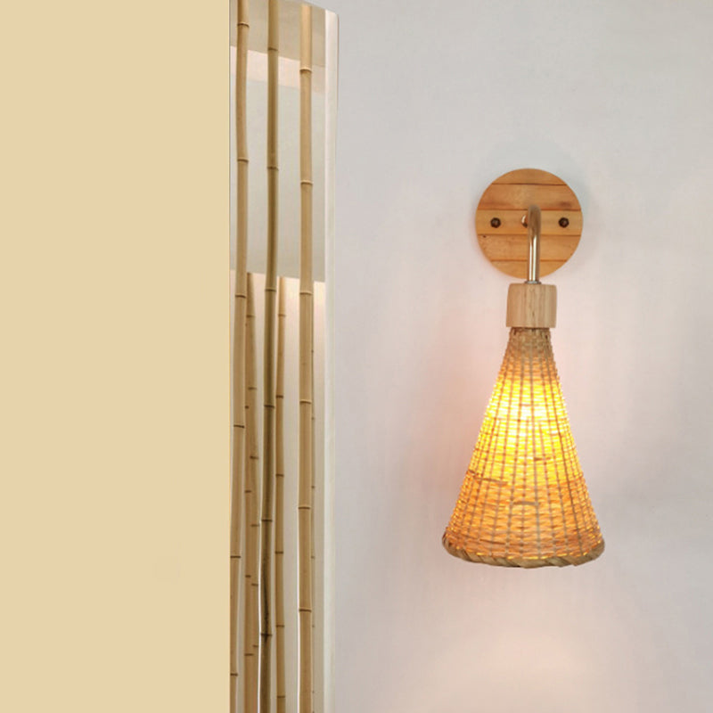 Taavita Handcrafted Corridor Wall Light Fixture - Contemporary Wall Mounted Lamp in Wood, Single-Bulb Design