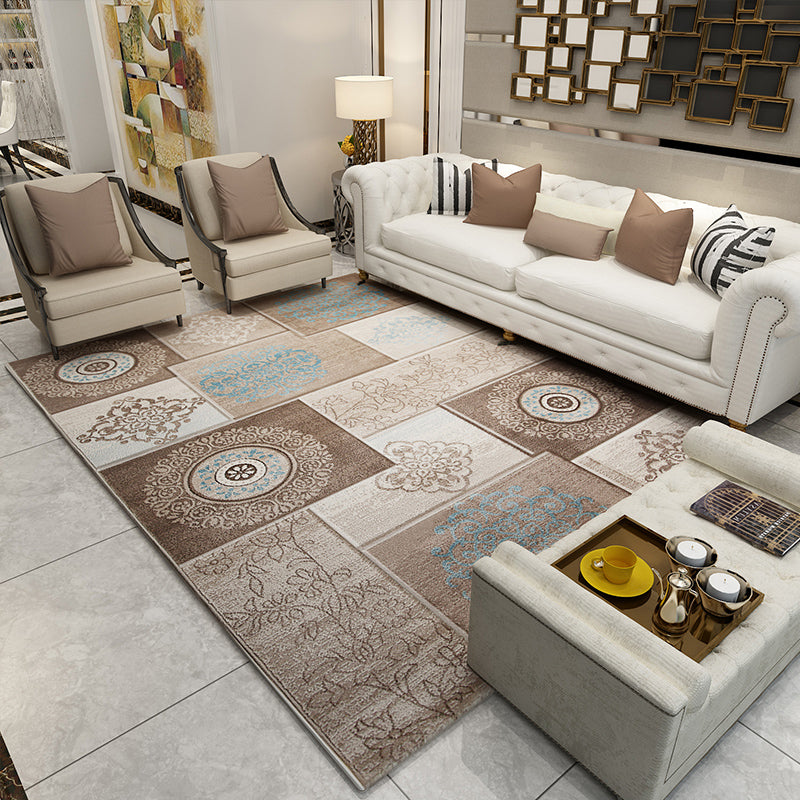 Taavita Classic Multicolor Olden Rug Pet Friendly Geometric Print Synthetics Area Rug Machine Washable Carpet for Parlor