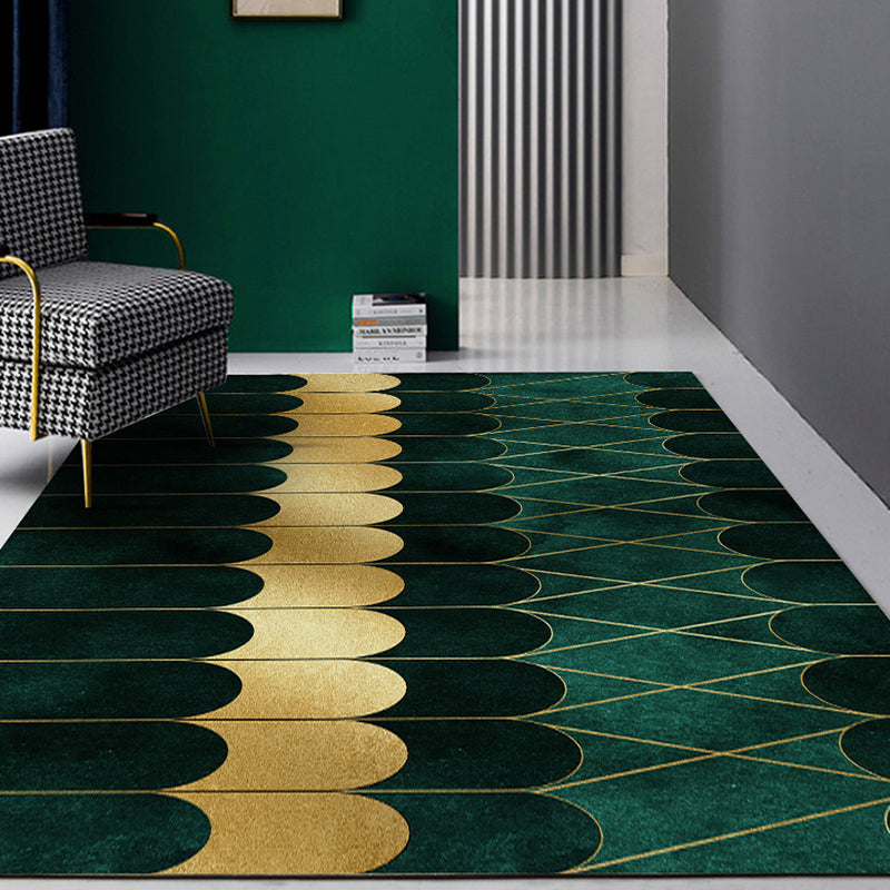 Taavita Multi-Colored Simple Geometric Print Area Rug - Anti-Slip Machine Washable Synthetic Carpet for Parlor