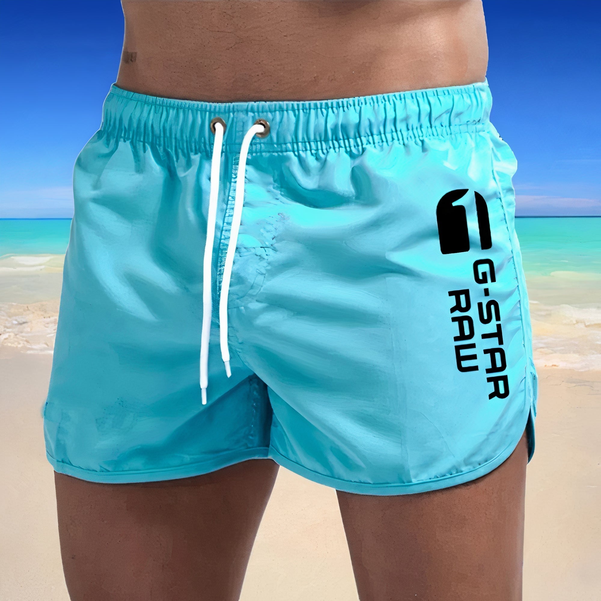 Men's Swim Shorts | Quick-Drying Polyester | Elastic Waistband & Drawstring | Durable Lightweight Design