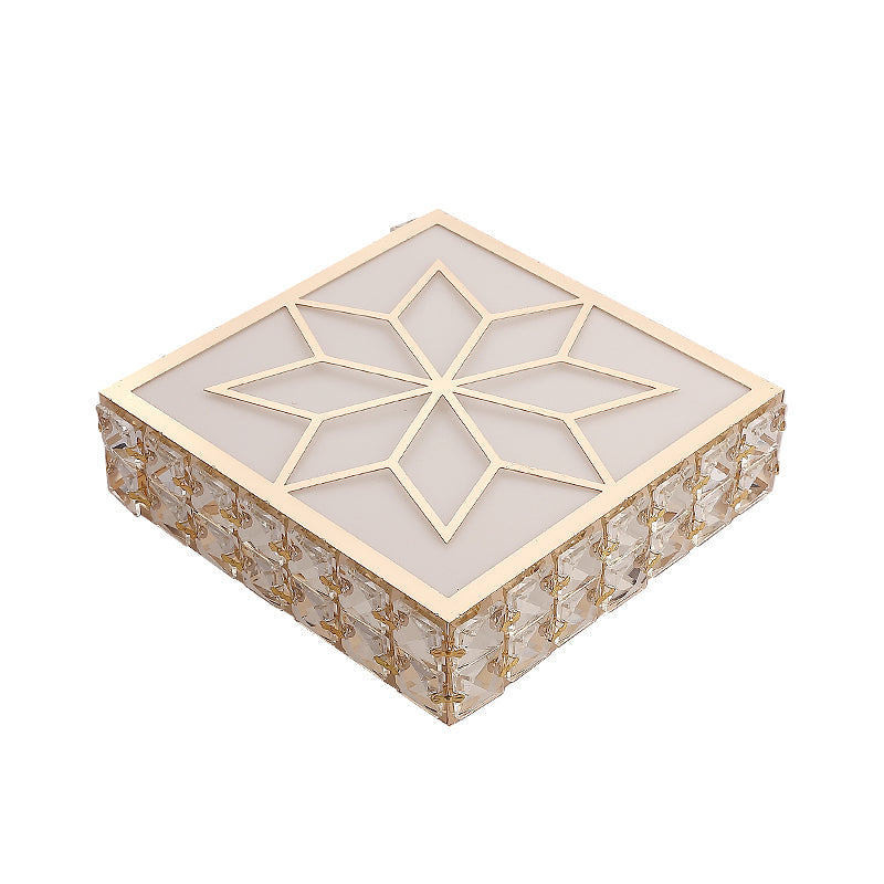 Taavita LED Flush Mount Light with Simple Crystal Embedded Design for Foyer Ceiling Lighting