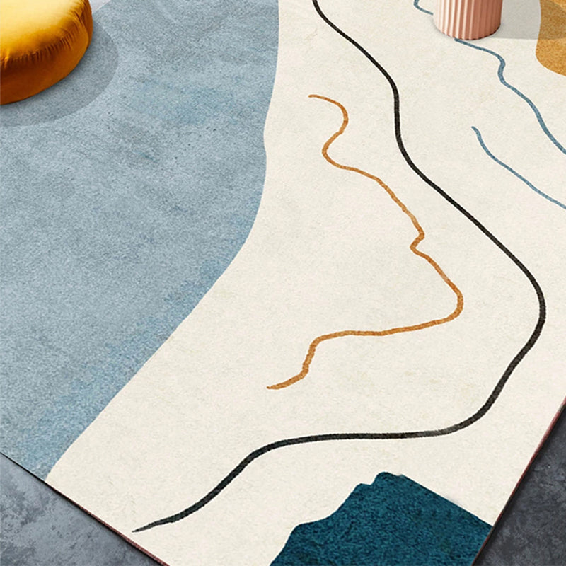 Taavita Interior Carpet Multicolored Color Block Abstract Print Carpet Polyester Color Resistant