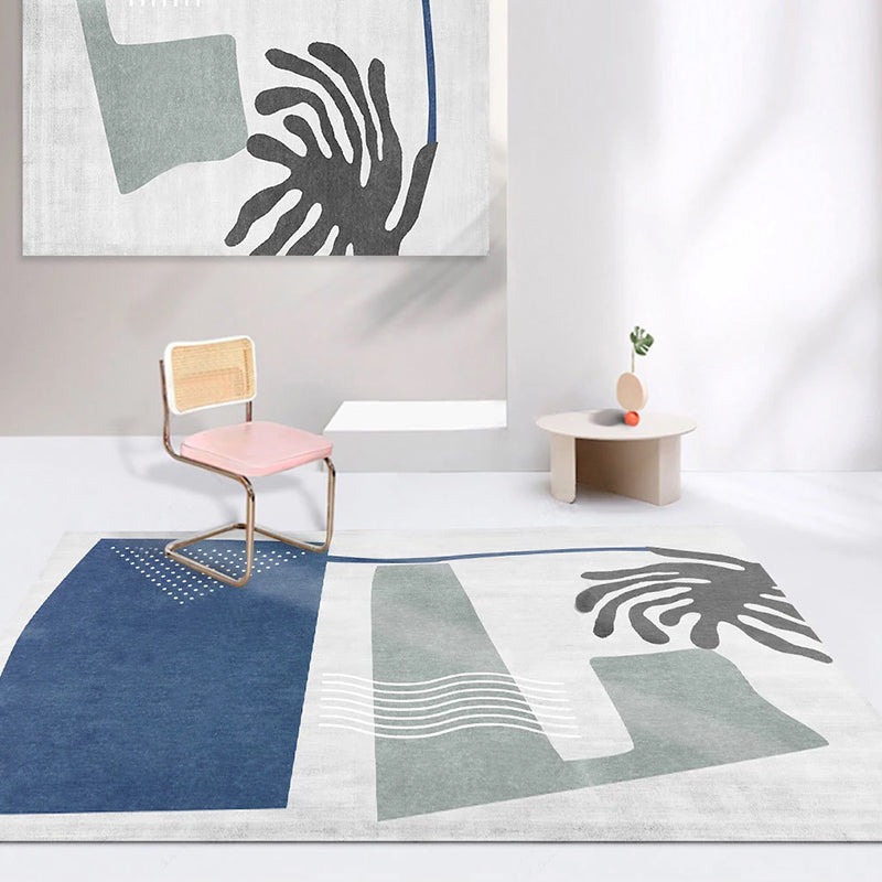 Taavita Interior Carpet Multicolored Color Block Abstract Print Carpet Polyester Color Resistant