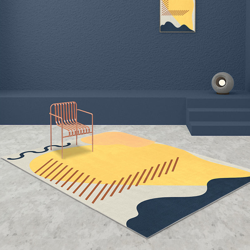 Nordic Interior Area Rug Multicolor Colorblock Abstract Print Rug Polyester Stain Resistant Anti-Slip Backing Machine Washable Rug Smoke Gray Clearhalo 'Area Rug' 'Rug' 2266573