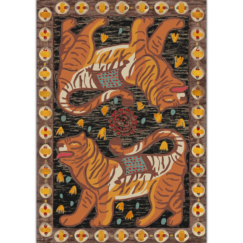 Taavita Home Decor Rug Multi Color Wildlife Animal Pattern Indoor Rug Polyester Non-Slip Backing Washable Carpet