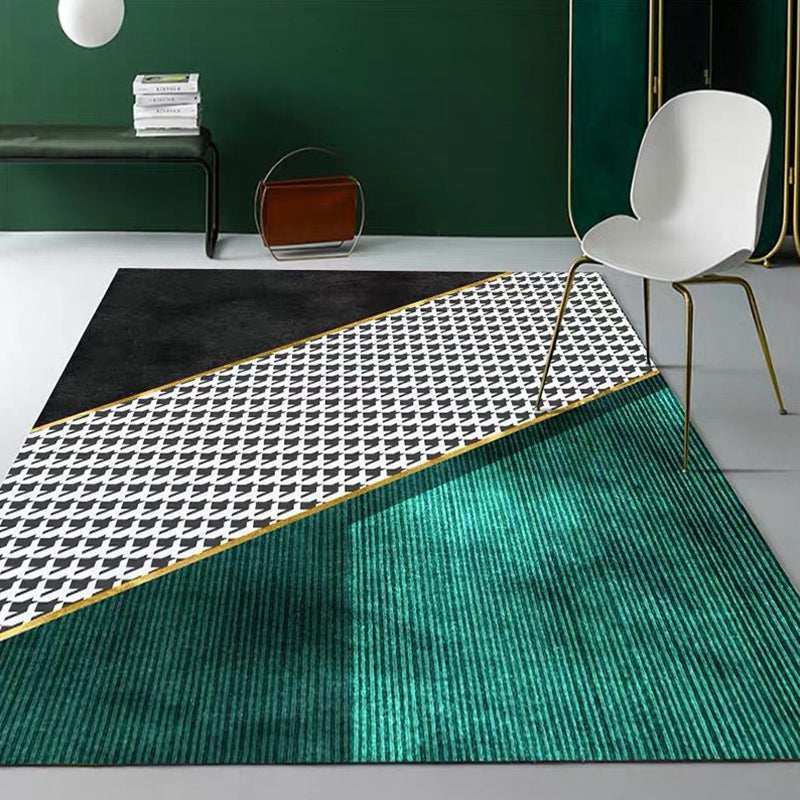 Nordic Geo Printed Rug Multi-Color Synthetics Area Rug Easy Care Machine Washable Indoor Rug for Parlor Light Army Green Clearhalo 'Area Rug' 'Rug' 2296151