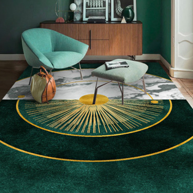 Nordic Geo Printed Rug Multi-Color Synthetics Area Rug Easy Care Machine Washable Indoor Rug for Parlor Olive Green Clearhalo 'Area Rug' 'Rug' 2296165