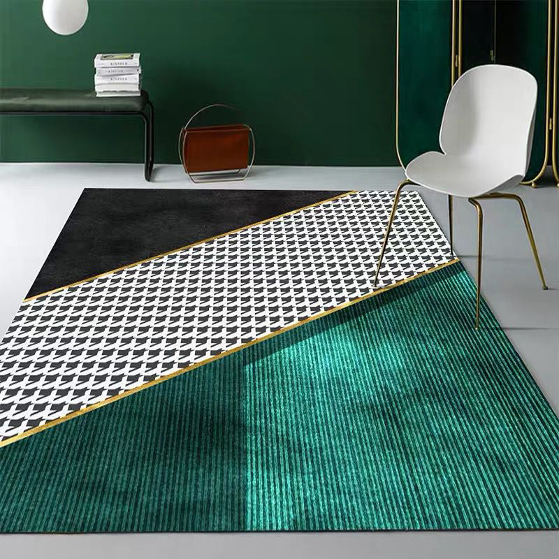 Taavita Printed Rug Multi-Colors Synthetic Rug Easy Care Machine Washable Indoor Carpet for Living Room