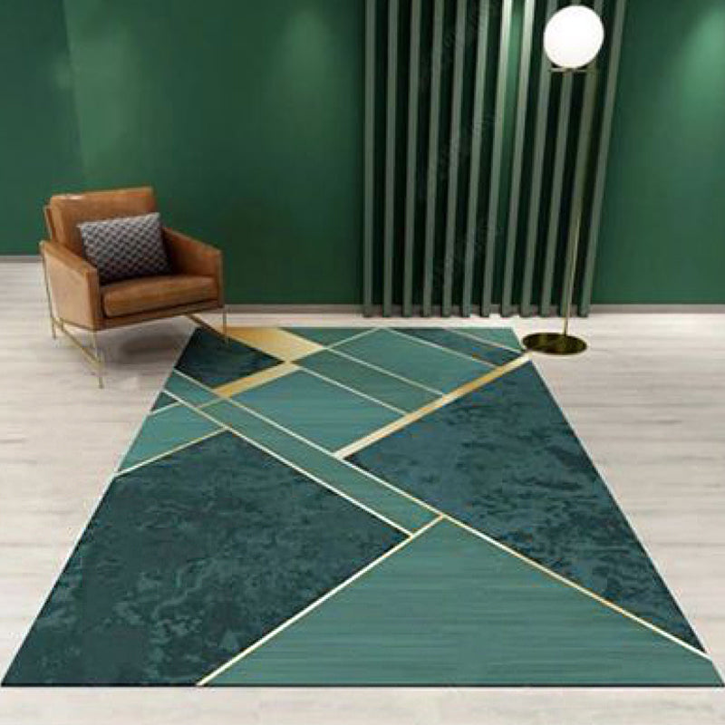 Nordic Geo Printed Rug Multi-Color Synthetics Area Rug Easy Care Machine Washable Indoor Rug for Parlor Dark Army Green Clearhalo 'Area Rug' 'Rug' 2296158