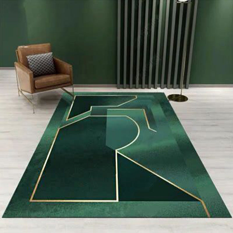 Nordic Geo Printed Rug Multi-Color Synthetics Area Rug Easy Care Machine Washable Indoor Rug for Parlor Green-Black Clearhalo 'Area Rug' 'Rug' 2296163