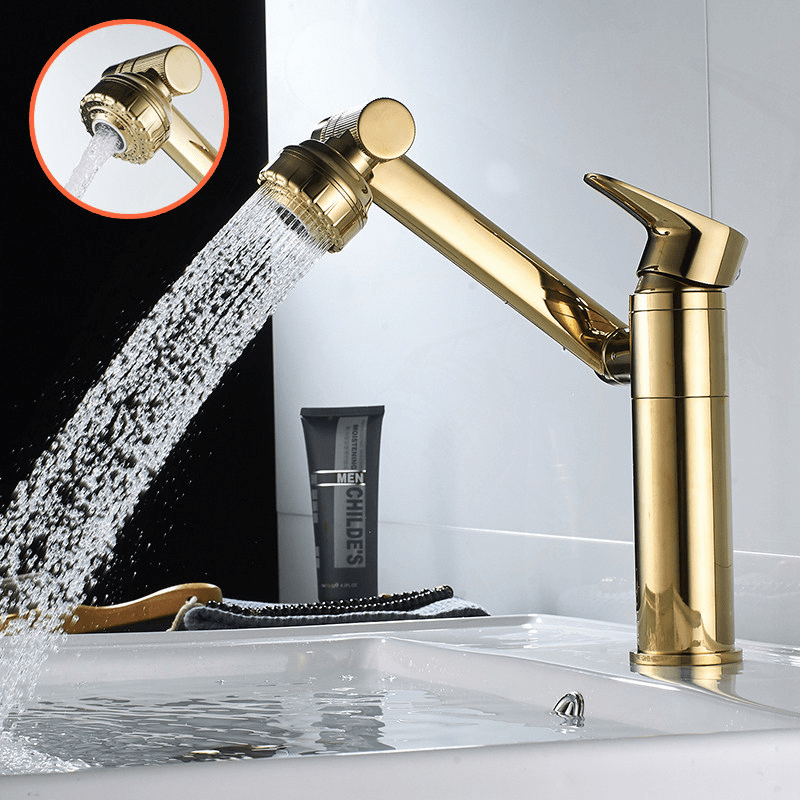 Adaptable 360° Swivel Faucet with Spray Feature for Sinks