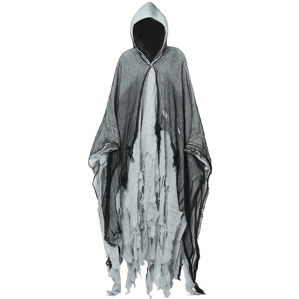 Teen Skeleton Cloak with Hood for Halloween - Lightweight Spooky Costume