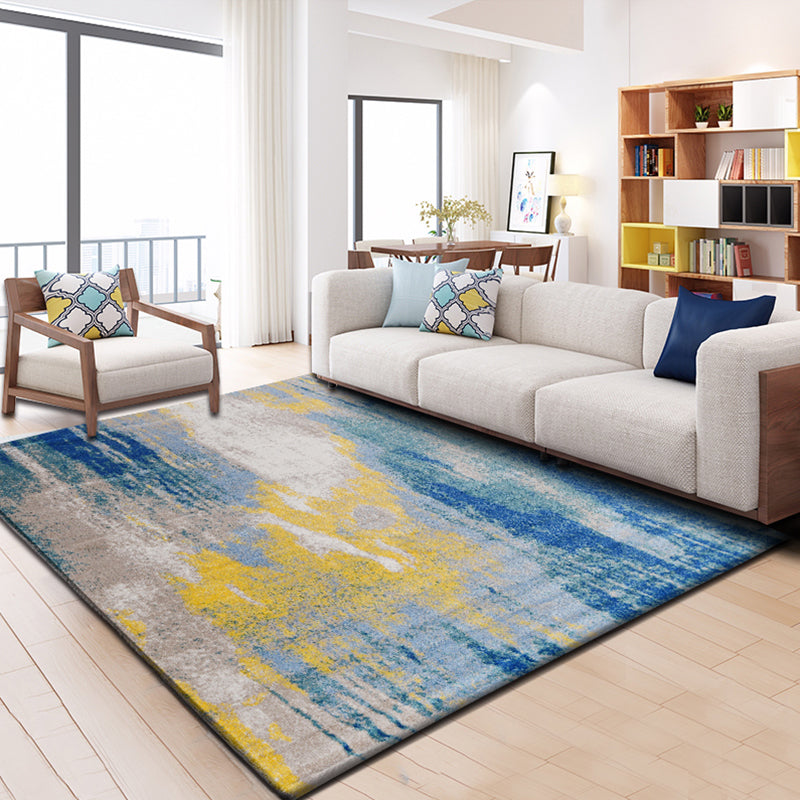Relaxing Abstract Rug Multi Colored Synthetics Indoor Rug Non-Slip Backing Pet Friendly Area Carpet for Living Room Gray-Blue Clearhalo 'Area Rug' 'Modern' 'Rugs' Rug' 2300371