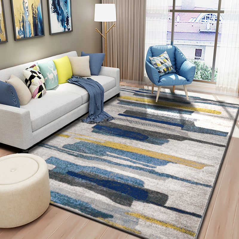 Relaxing Abstract Rug Multi Colored Synthetics Indoor Rug Non-Slip Backing Pet Friendly Area Carpet for Living Room Smoke Gray Clearhalo 'Area Rug' 'Modern' 'Rugs' Rug' 2300369