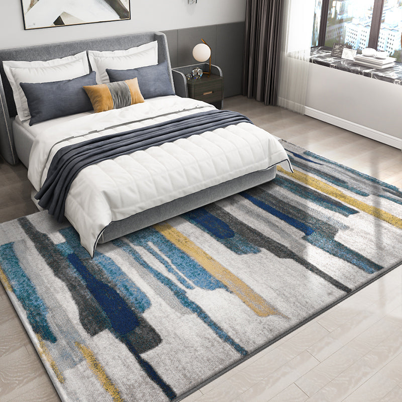 Relaxing Abstract Area Carpet Multi-Colored Synthetics Indoor Rug Non-Slip Backing Pet Friendly for Living Room by Taavita