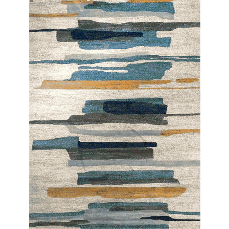 Relaxing Abstract Area Carpet Multi-Colored Synthetics Indoor Rug Non-Slip Backing Pet Friendly for Living Room by Taavita