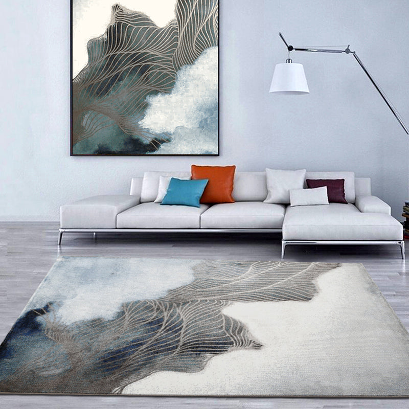 Relaxing Abstract Rug Multi Colored Synthetics Indoor Rug Non-Slip Backing Pet Friendly Area Carpet for Living Room Blue Clearhalo 'Area Rug' 'Modern' 'Rugs' Rug' 2300362