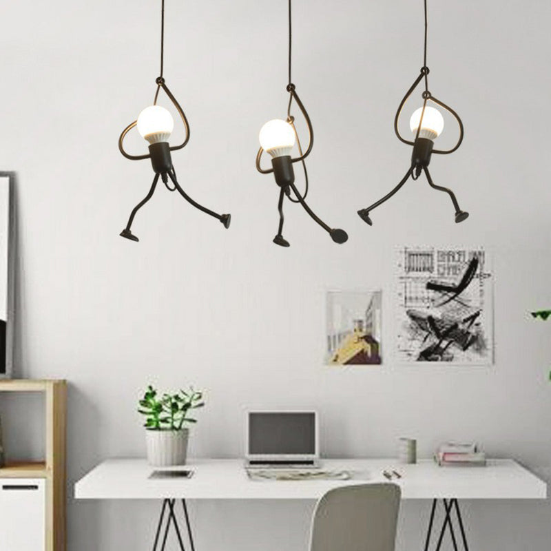Taavita Stick Figure Multi Ceiling Light Fixture Decorative 3-Bulb Metal Hanging Light