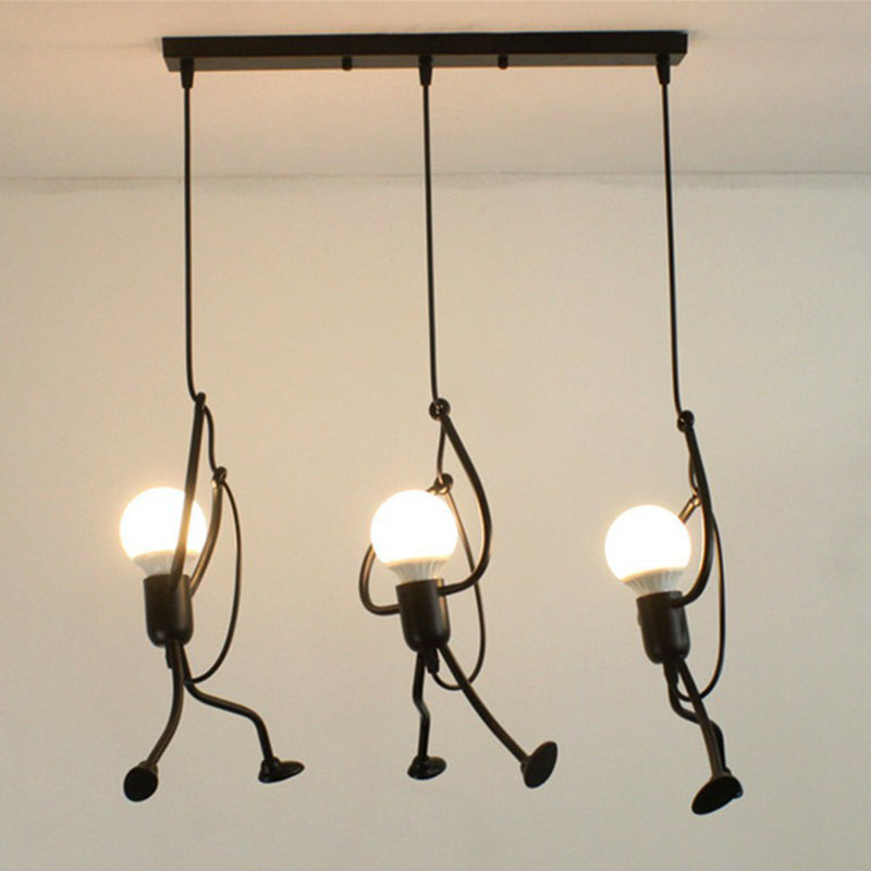 Taavita Stick Figure Multi Ceiling Light Fixture Decorative 3-Bulb Metal Hanging Light