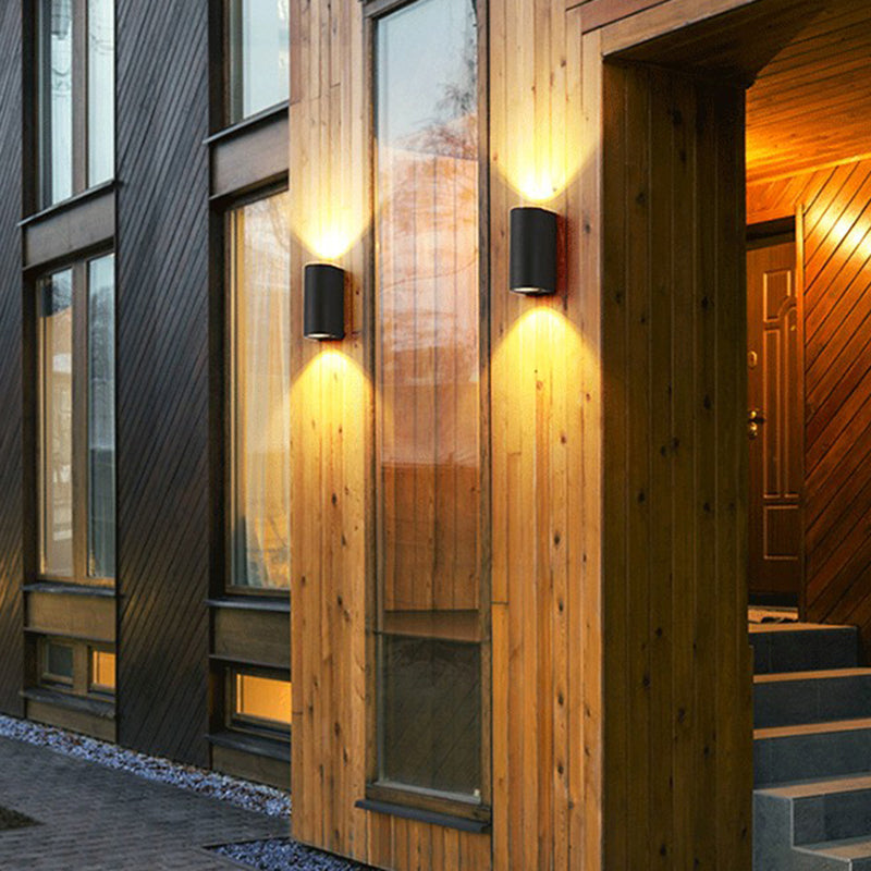 Geometrically Shaped Wall Light - Minimalist Black LED Wall-Mounted Light for Outdoor Terrace