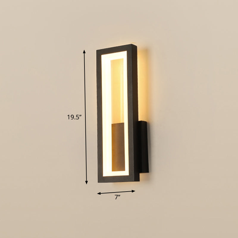 Minimalism Rectangle Wall Sconce Lighting Metal Foyer LED Wall Mount Light Fixture Gold 5" White Clearhalo 'Modern wall lights' 'Modern' 'Wall Lamps & Sconces' 'Wall Lights' Lighting' 2353539