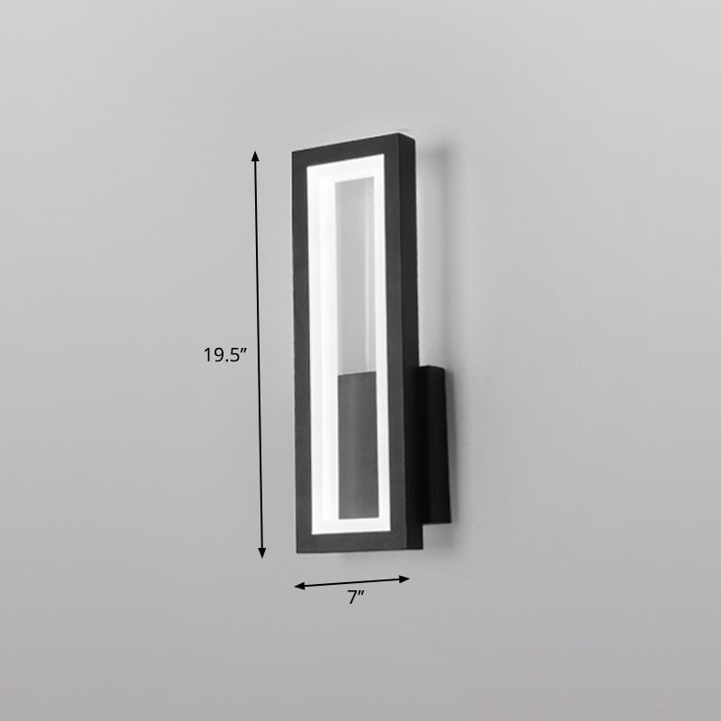Minimalism Rectangle Wall Sconce Lighting Metal Foyer LED Wall Mount Light Fixture Clearhalo 'Modern wall lights' 'Modern' 'Wall Lamps & Sconces' 'Wall Lights' Lighting' 2353533
