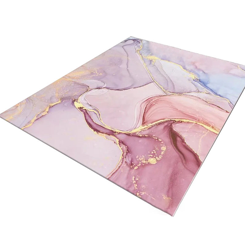 Taavita Casual Living Room Rug Multi-Color Abstract Printed Area Carpet Polyester Non-Slip Backing Pet Friendly Indoor Rug