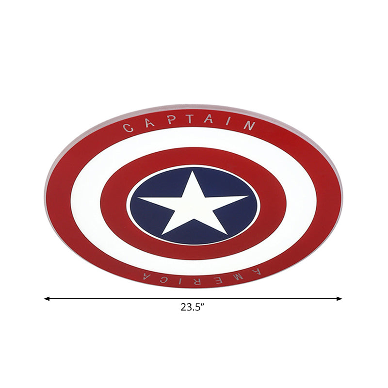 Taavita Acrylic Circular LED Ceiling Fixture with Star Flush Mount Light in Red and Blue for Boys' Bedroom