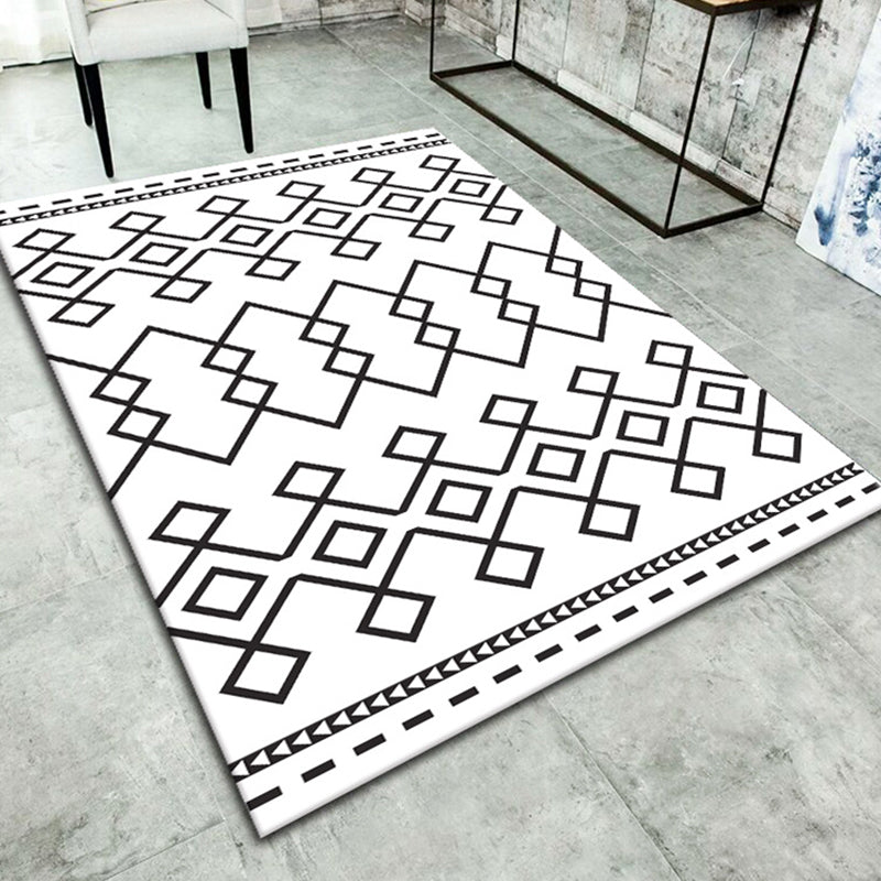Simple Living Room Rug Taavita Multi-Color Geometric Print Indoor Rug Non-Slip Backing Pet-Friendly Area Carpet