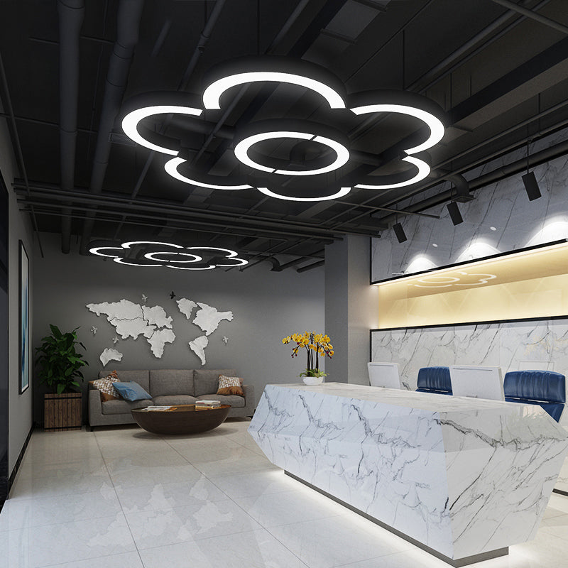 Taavita Arc LED Chandelier Light - Simple Metal Hanging Ceiling Light for Gymnasium